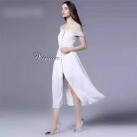 ราคา เดรสสายเดี่ยวปาดไหล่ลูกไม้ขาวครีมงานป้ายนำเข้าป้ายห้อยงานจริงเลื่อนดูได้เลยนะคะ (58007079952)
