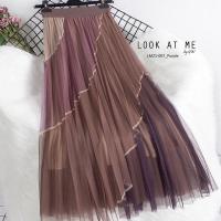 ราคา **พร้อมส่ง** กระโปรงผ้ามุ้งอัดพลีทไล่เฉดสวยหรู ผ้านิ่มใส่สบาย (17054023274)