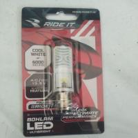 ราคา RIDE IT หลอดไฟ LED มอเตอร์ไซค์ H4 K1 ไฟหน้า | ไฟหน้าสีขาว AC/DC Hi Lo 6000K (52411963599)