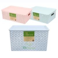 ราคา กล่องพลาสติกเก็บของ กล่องเก็บของมีฝา กล่องเก็บของ วางซ้อนกันได้ กล่องซ้อนได้ กล่องเก็บของพลาสติกมีฝา1 ชุด (5038147062)