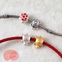 ราคา ชาร์มเงินแท้999 โฟมมิ่ง เต่า เต่ามงคล สีเงิน สีทอง ตัวคั่นหิน ตัวตกแต่งกำไล diy จี้ห้อยกำไล (9120019725)