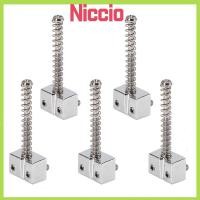 ราคา NICCIO 5PCS Bass Bridge Saddles, สกรูฤดูใบไม้ผลิเงิน/ทอง String Saddles, โลหะพรีเมี่ยมไฟฟ้าเบสสะพานอานเบสชุดกีตาร์ไฟฟ้า (44281162227)