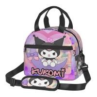 ราคา Sanrio Kuromi Lunch box กระเป๋าใส่ข้าวกลางวันแบบหุ้มฉนวนแบบไขว้มือถือพร้อมสายสะพายไหล่แบบปรับได้และกระเป๋าซิปด้านหน้า (45610302361)