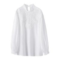 ราคา เสื้อคอตั้ง สีขาวมีฉลุลายลูกไม้ (8605977950)