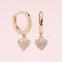 ราคา Grace Fine Jewelry ต่างหูห่วงทองแท้ 9K Heart charm With White Sapphire (14013095393)