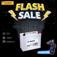 ราคา แบตเตอรี่ VARTA รุ่น EFB-N55 (ส่งด่วนได้รับสินค้าวันนี้) 12V 55AH (SMF) แบตเตอรี่แห้ง (26958605249)
