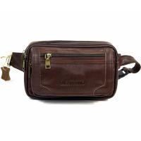 ราคา Chinatown Leather กระเป๋าหนังวัวแท้สะพายหน้าอกหรือคาดเอวซิปหน้าสีแทน น้ำตาลเข้ม (4007845422)