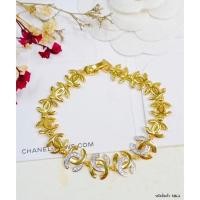 ราคา สร้อยข้อมือ CC ทองฝังเพชร CZ แท้ ชุบทอง 5 ไมครอน (3793496514)