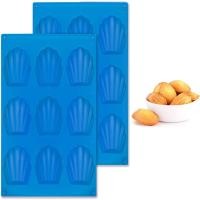ราคา Dioycli Madeline Silicone Madeline Cookies Pan 9 Cavities Madeleine Mold กระทะนอนสติ๊กสําหรับ Madeleines, Cookies, Cake, Candy (2 PCs) (53911478947)