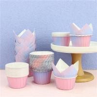 ราคา ถ้วยกระดาษมัฟฟินทรงทิวลิป สียูนิคอน ถ้วยคัพเค้กแพค 50 ใบ เคลือบด้านใน (6662316729)