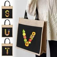 ราคา กระเป๋าโท้ทไหล่เดียวพิมพ์ลายผลไม้ กระเป๋าโท้ทผ้าลินิน กระเป๋าช้อปปิ้ง สำหรับกระเป๋าช้อปปิ้งของชำ (43661814570)