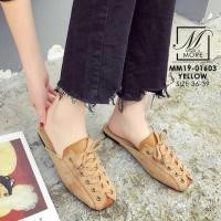 ราคา ร้องเท้าเปิดส้น แต่งเชือกผูก ใส่ง่าย ใส่สบาย (2084377847)