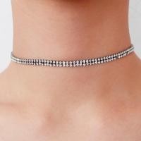 ราคา สร้อยโชคเกอร์เพชรสีเงินรมดำ 2 แถว สีเงินรมดำ Crystal Choker (6834991311)