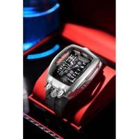 ราคา Engine Design Skeleton Mechanical Dial Mens Quartz Watch Luminous, สายซิลิโคน (48011663100)