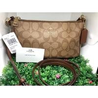 ราคา ‼️SALE‼️ แท้ COACH กระเป๋า MESSICO TOP HANDLE POUCH IN SIGNATURE F58321 IME74 (IM/KHAKI/SADDLE 2) (1476374730)