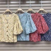 ราคา เสื้อแฟชั่น​ ใส่ทำงาน​ ลายดอก แขนบอลลูน (7337354446)