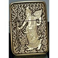 ราคา Zippo Replica Brass 1941ของแท้ สีทองด้าน ยิงเลเซอร์ ลายพระฤาษีเดินดง 5 ด้าน (25454894470)