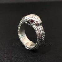 ราคา แหวนเงินแท้ งูกินหาง ดวงตาฝังพลอย (รุ่นใหญ่ 8mm) Sterling Silver 925 NSRG2709 (53761390137)
