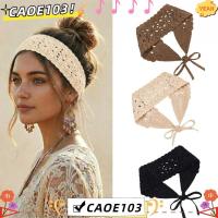 ราคา CAOE ที่คาดผม, ยางรัดผมถักโครเชต์แฮนด์เมด, ผ้าพันคอไหมลายดอกไม้กลวงออก Boho สีทึบ (46261341539)