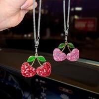 ราคา สร้างสรรค์น่ารักเพชรเรียงรายคู่พีชหัวใจจี้รถกระจกมองหลังจี้ พลอยเทียม รักกระเป๋าจี้5.13 (54860450423)