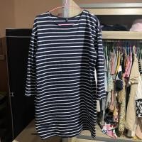 ราคา uniqlo size L เดรสลายทางสีกรม มีกระเป๋าข้าง ของแท้ 100% (5448798936)