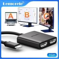 ราคา Lemorele Hdmi Splitter USB C ถึง Dual Hdmi Adapter Type C ถึง 2 Hdmi Docking Station USB C Hub (45912371744)
