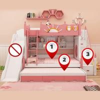 ราคา เตียง2ชั้นรุ่น CARIBBEAN M6 สีชม ขนาด 4.5 ฟุต เตียงนอนเด็ก2ชั้น (6240116016)