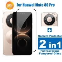 ราคา 2 in 1 สําหรับ Huawei Mate 80 Pro HD ป้องกันหน้าจอสําหรับ Huawei Mate 80 Pro Max 80 70 Pro Plus Pro + 70 Air Nova 15 14 Pro Ultra Full Coverage 9H กระจกนิรภัย + เลนส์ฟิล์ม (42678061017)