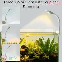 ราคา ไฟตู้ปลา LANFY, ไฟถังปลา LED แบบหนีบคอห่าน, มินิ 3 สี Infinitely Variable Dimming 360° โคมไฟตู้ปลาปรับระดับได้ ถังนาโน (57911443995)