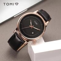 ราคา Tomiแบรนด์แท้‼️Model number: T-101 พร้อมกล่อง กันน้ำลึก10เมตร นาฬิกาสายหนัง (14899777008)