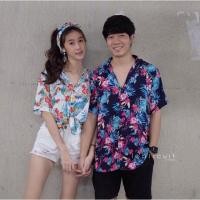 ราคา ส่งฟรีemsเชิ้ตฮาวายลายใบไม้+ผ้าโพกผม (894737745)