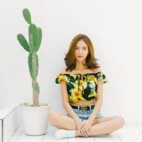 ราคา เสื้อปาดไหล่ ทานตะวัน เสื้อแฟชั่น (3637037196)