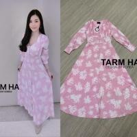 ราคา Tarm HA by Korea เดรสออกงาน ไซส์ใหญ่ งานป้าย รอบอก 46” แพทเทิลเป๊ะ งานเกาหลี สีชมพูหวาน ลายซากุระขาว (2170765773)