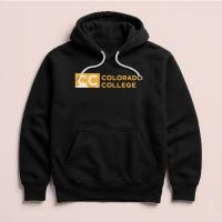 ราคา CC Colorado College University เสื้อกันหนาวมีฮู้ดผู้ใหญ่ ผ้าสีดํา (47609607693)