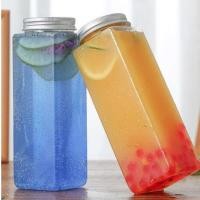 ราคา ขวดพลาสติก PET ขนาด 380ml. และ 500ml. มีฝาสีเงิน แบบเจาะรูและไม่เจาะรู ขวดใส่ชาผลไม้สด พร้อมส่งในไทย #C189 (41807944345)