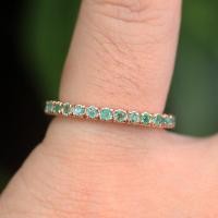 ราคา แหวนรอบนิ้วพลอยมรกตโคลัมเบีย(Emerald) เรือนเงินแท้92.5%ชุบพิ้งโกล์ด ไซด์นิ้ว 56 หรือเบอร์ 7.5US (26472107017)