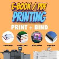 ราคา [COMBO A4/B5 Size] Ebook/Note/Book Printing + Binding Double Sided BLACK & WHITE 75gsm Paper One Colour Cover (29212953267)
