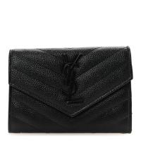 ราคา Saint Laurent Small Envelope Wallet 'So Black' หนังคาร์เวียร์ อะไหล่ดำล้วน" ✅YSL VVIP Gift จากเคาน์เตอร์แบรนด์ แท้ 100% (57258335509)