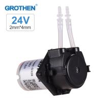 ราคา Vivian GROTHEN DC 24V Dosing Pump Peristaltic Mini Water Liquid Tube Head Self-Priming Function สําหรับ Aquarium Lab สารเติมแต่งการวิเคราะห์ทางเคมี,สไตล์แผงแบน (53260435624)
