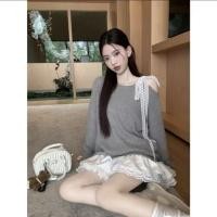 ราคา มินิเดรสไหมพรม ผูกโบว์ไหล่ (57555018053)