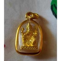 ราคา จี้ รูปหล่อพระพรหม4หน้า เครื่องราง ฮินดู กรอบสีทอง (26515466110)