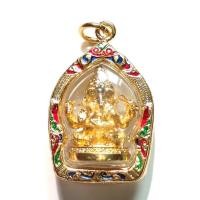ราคา จี้พระพิฆเนศ ตรีมุขสามเศียร แบบนั่ง สีทอง เลี่ยมทองไมครอน (18645677128)