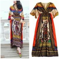 ราคา ชุดเดรสยาวสไตล์โบฮีเมียน (381228200)