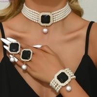 ราคา FUSIONFLASH 3 ชิ้น/เซ็ตสร้อยข้อมือสร้อยคอชุดต่างหู,หรูหราประกายแฟชั่นผู้หญิงชุดเครื่องประดับ,Elegantสไตล์สั้นVINTAGEเลียนแบบPearl Rhinestoneชุดเครื่องประดับParty (49911006786)