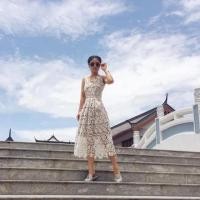ราคา ส่งต่อ เดรสลูกไม้งานป้าย ส่งฟรี (2641452374)