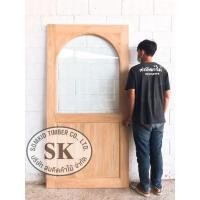 ราคา บานประตูไม้จริง แบบโค้ง พร้อมวงกบ ไม่มีกระจก (15749416991)