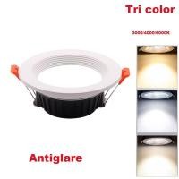 ราคา Anti Glare Eyeball SMD LED ฝังสามสี 7w 10w 15w COB ดาวน์ไลท์ Spotlight โคมไฟเพดานคุณภาพสูง 3000k 4000k 6000K (41429154429)