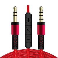 ราคา Volume control Nylon Braid Speaker Line 3.5mm to Jack 3.5mm Headphone Cord Car Aux Cord Audio Cable Audio Wire Aux Cable (48751477846)