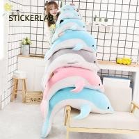 ราคา STICKERLAB ของเล่นตุ๊กตาปลาโลมา, 30/ 50 ซม. PP ผ้าฝ้ายเติมหมอน Dolphin, ตกแต่งบ้านสีฟ้าสีชมพูสีเทานุ่มยัดไส้ Dolphin (44561910376)