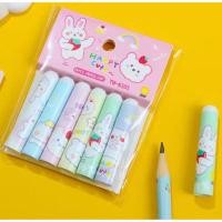 ราคา ปลอกดินสอลายการ์ตูน ปลอกสวมปากกา ปลอกสวมดินสอ 1 แพ็ค 6 ชิ้น (23718128721)